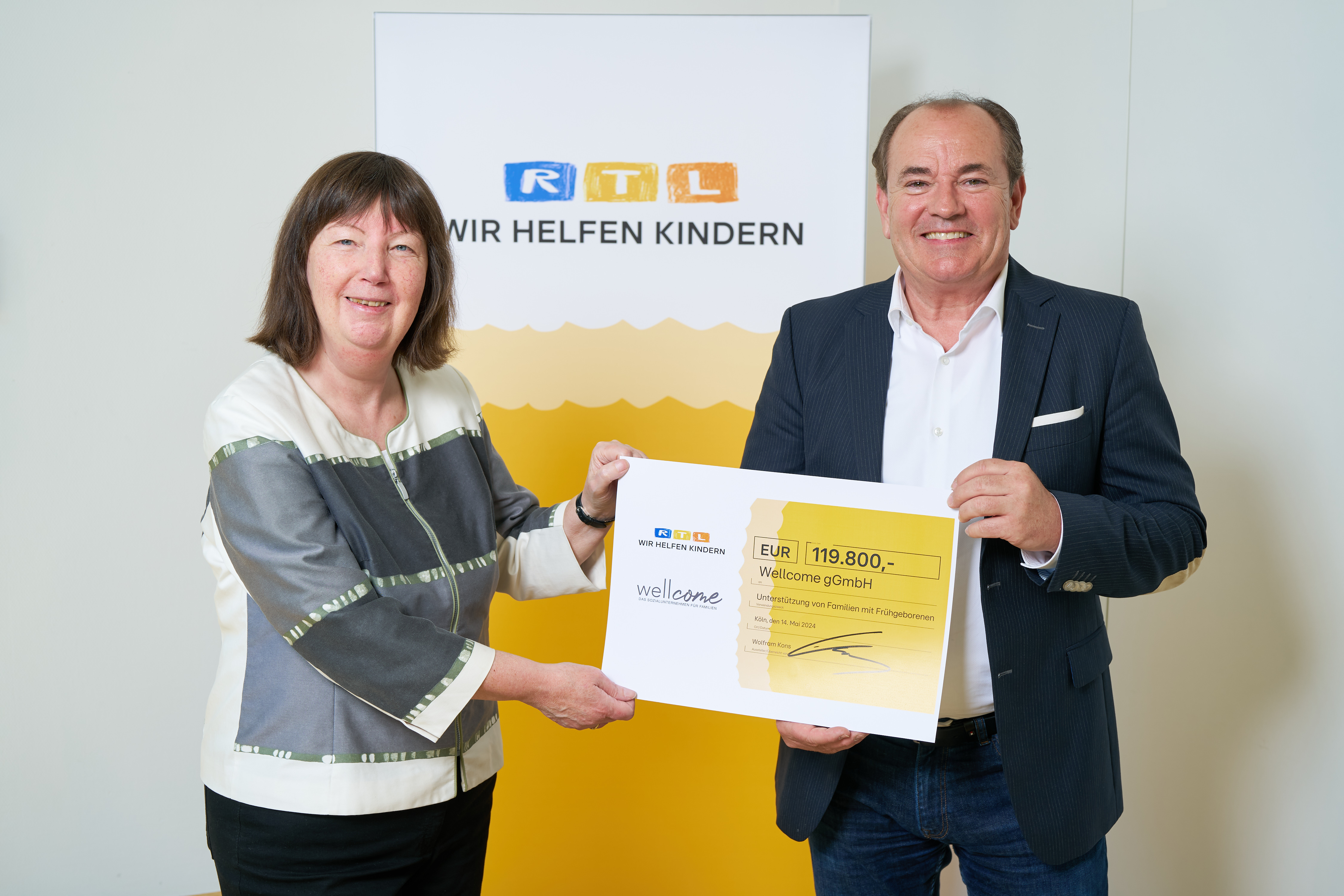 wellcome-Gründerin erhält großzügige Spende von Stiftung RTL